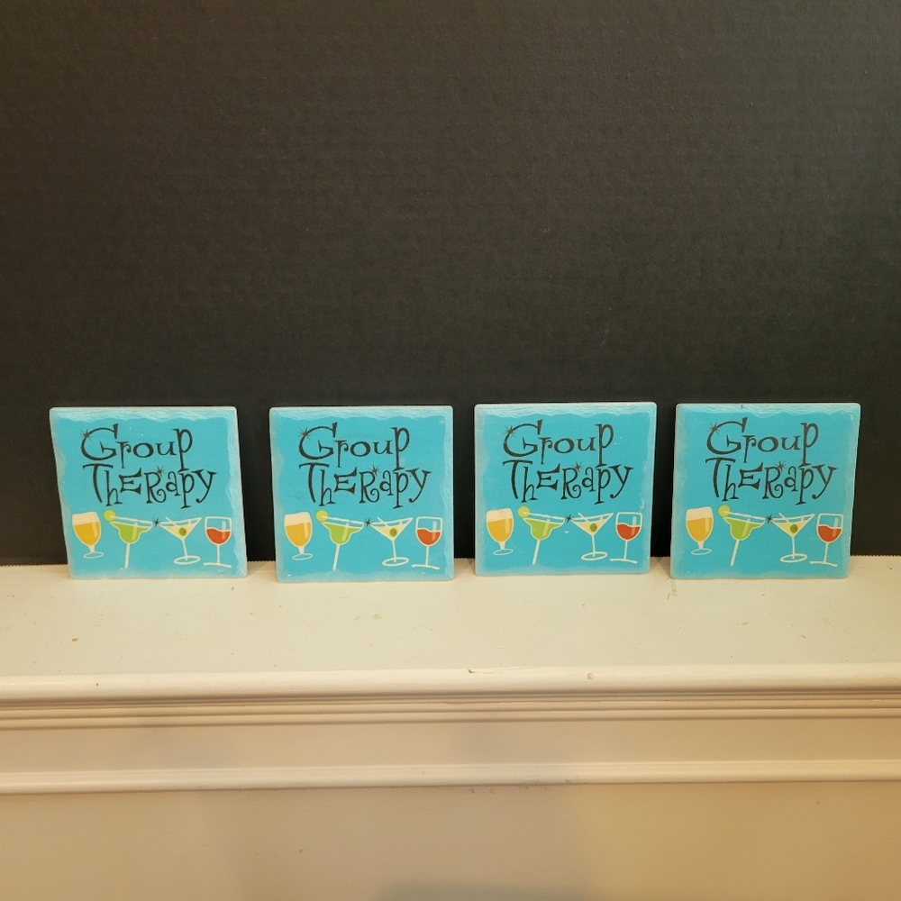 "Group Therapy"  Set of 4 Absorbent Stone Coasters